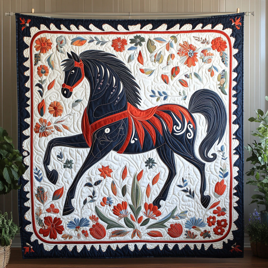 Prairie Spirit Horse Quilted Blanket NCU0PT5351