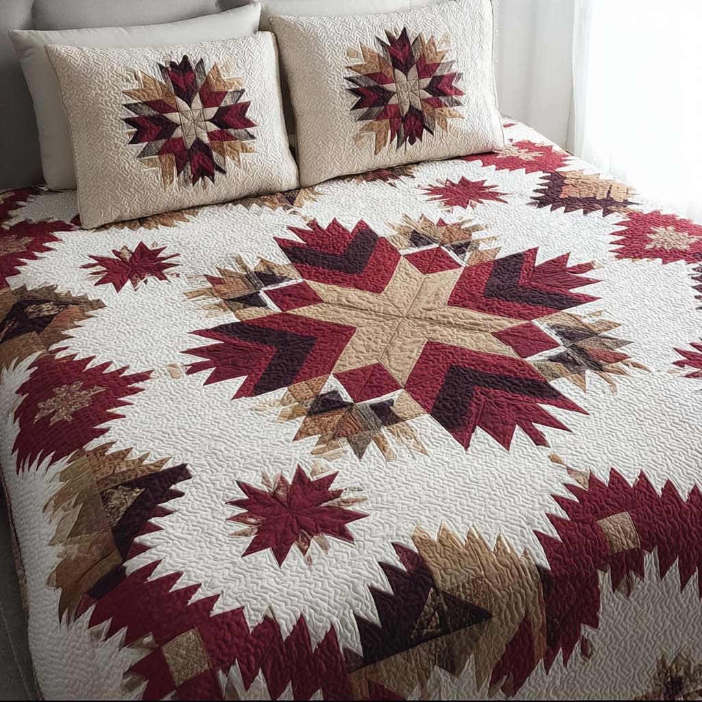 Prairie Starfield 3-Piece Quilted Bedding Set NCU0NT11426