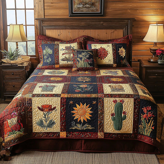 Prairie Sun 3-Piece Quilted Bedding Set NCU0DV7261