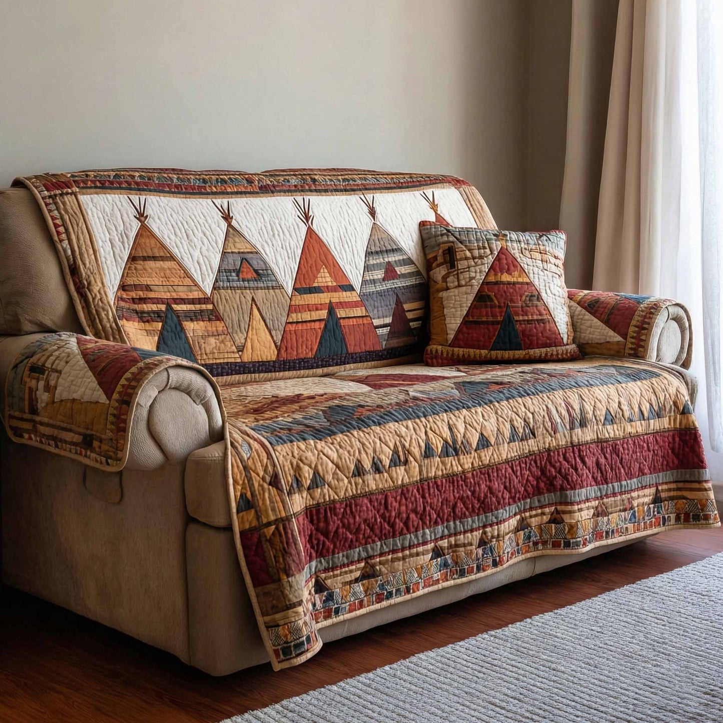 Prairie Trails Quilted Sofa Cover NCU0XD2422