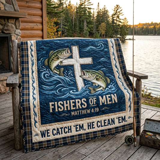 Praise Fishing Catch Quilted Blanket NCU0HH2000