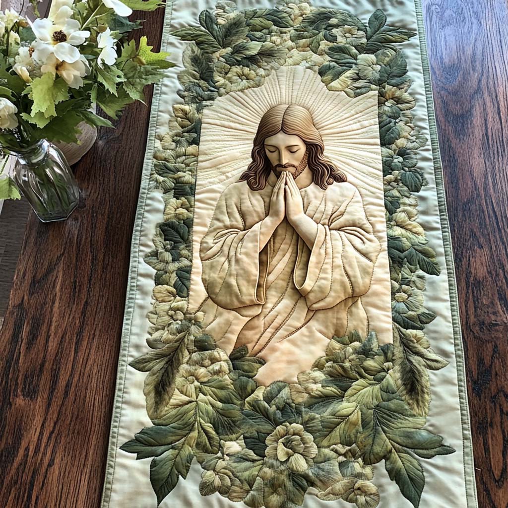 Prayerful Peace Quilted Table Runner NCU0NT8077