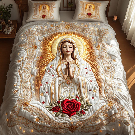 Prayers in Bloom 3-Piece Quilted Bedding Set NCU0PT2530