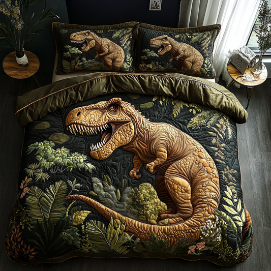 Prehistoric Kingdom 3-Piece Quilted Bedding Set NCU0DV4419