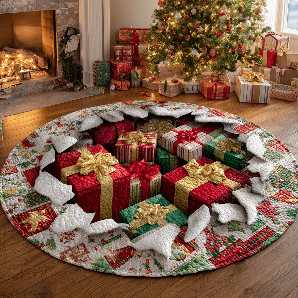Present Pile Quilted Round Mat NCU0TV603 – Vantique