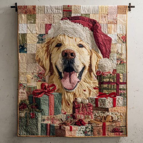 Presents Golden Retriever Quilted Blanket NCU0HH215
