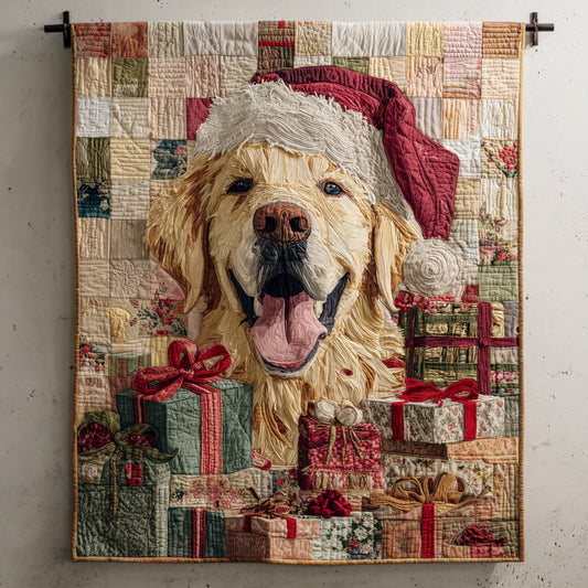 Presents Golden Retriever Quilted Blanket NCU0HH215
