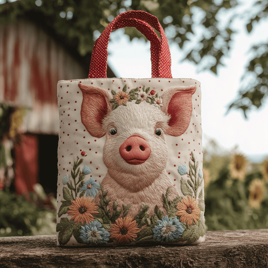 Pretty Pig Quilted Tote Bag NCU0TH2759
