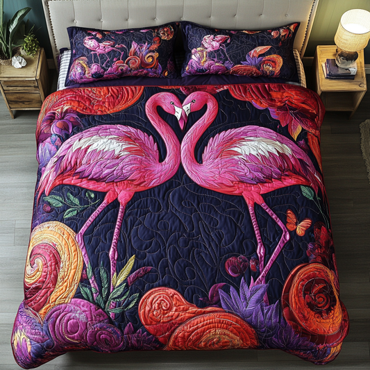 Pretty Plumage 3-Piece Quilted Bedding Set NCU0VH5589