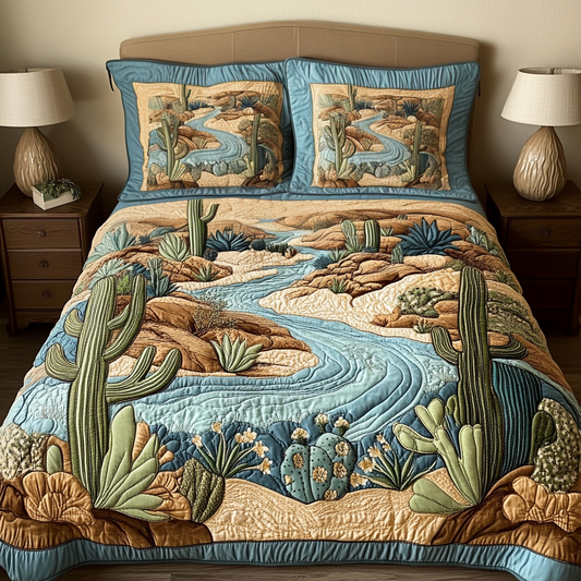 Prickly Beauty 3-Piece Quilted Bedding Set NCU0VH2048