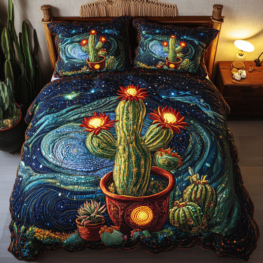 Prickly Charm 3-Piece Quilted Bedding Set NCU0DK4623