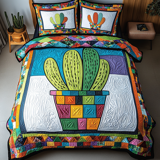 Prickly Charm 3-Piece Quilted Bedding Set NCU0DK4829