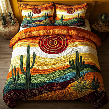 Prickly Paradise 3-Piece Quilted Bedding Set NCU0DK5103