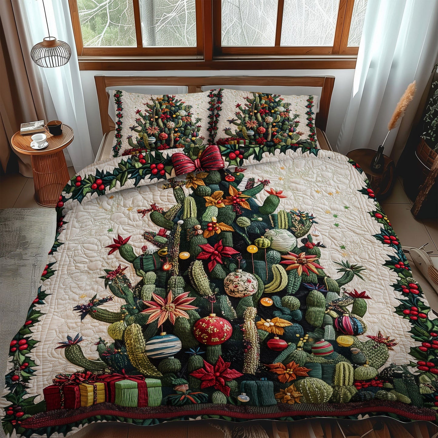 Prickly Paradise 3-Piece Quilted Bedding Set NCU0PT2569