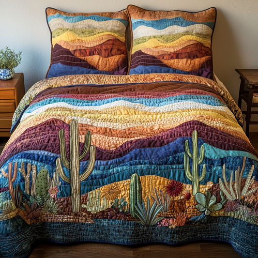 Prickly Paradise 3-Piece Quilted Bedding Set NCU0VH3721