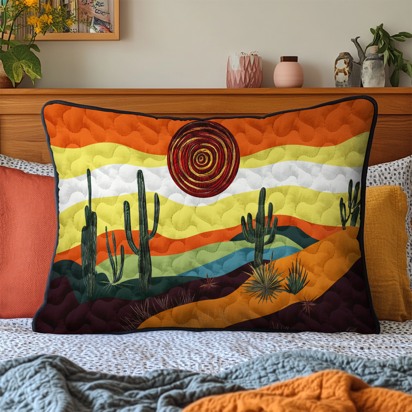 Prickly Paradise Quilted Bedding Pillow Case NCU0DK5303