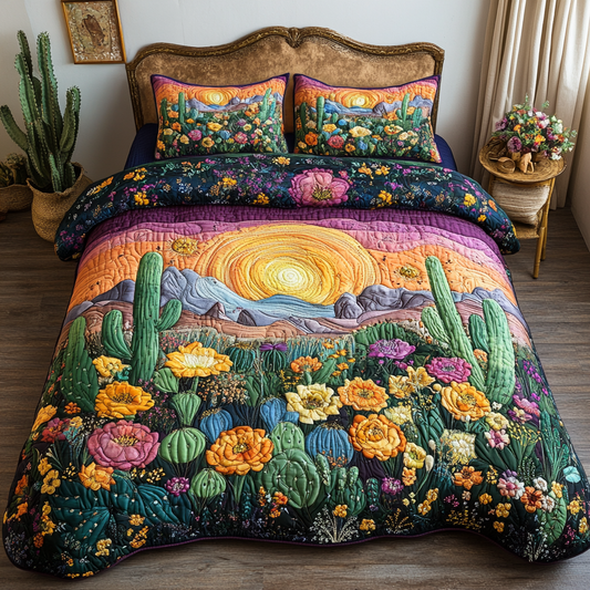 Prickly Paradise 3-Piece Quilted Bedding Set NCU0DV3685