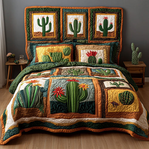 Prickly Perfection 3-Piece Quilted Bedding Set NCU0PT3440