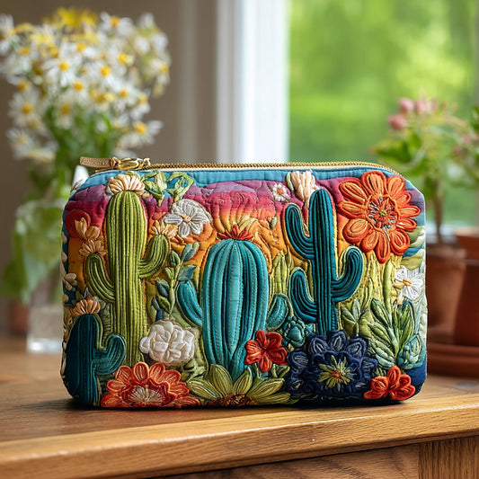 Prickly Whimsy Quilted Zipper Pouch NCU0PT9629