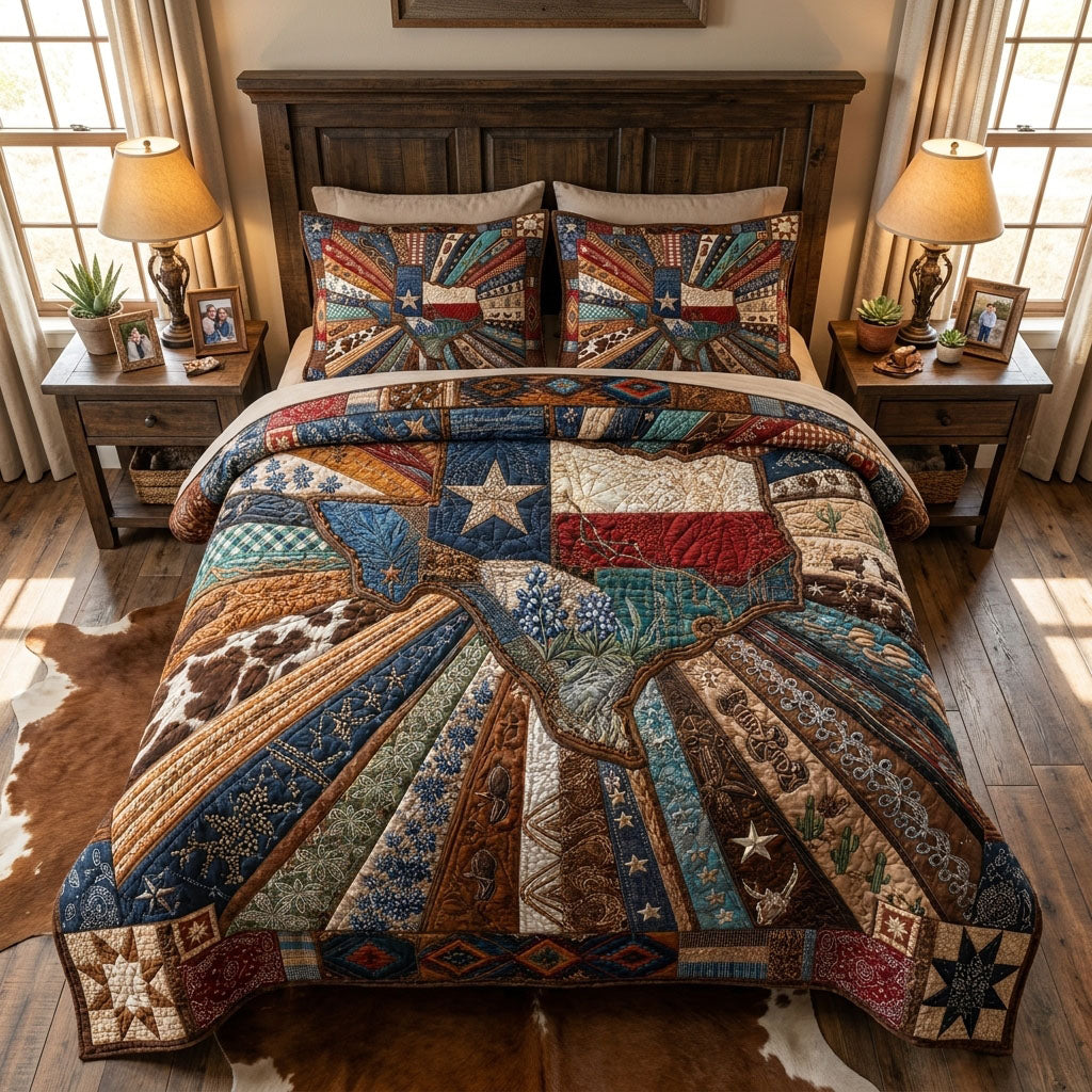 Pride of the Lone Star State 3-Piece Quilted Bedding Set NCU0PT11742