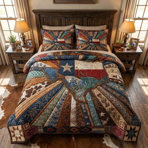 Pride of the Lone Star State 3-Piece Quilted Bedding Set NCU0PT11742