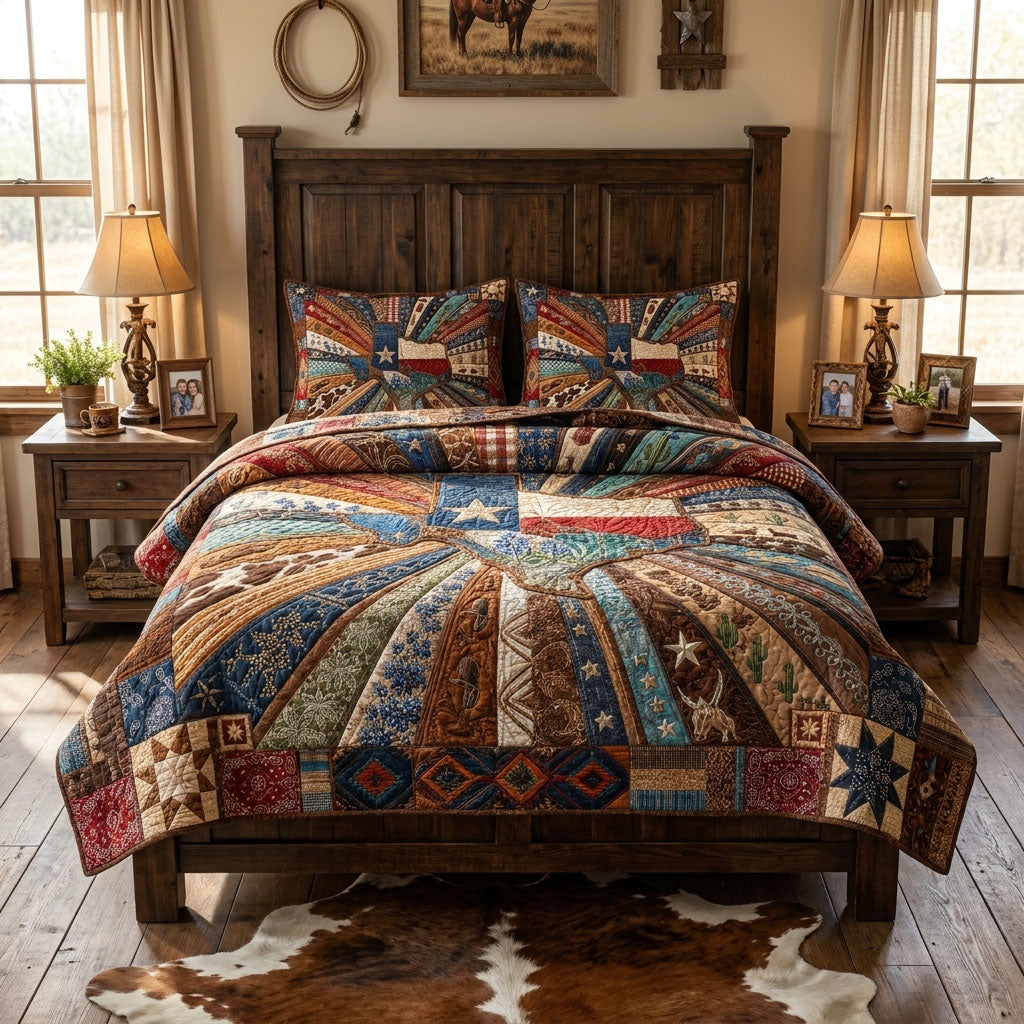 Pride of the Lone Star State 3-Piece Quilted Bedding Set NCU0PT11742