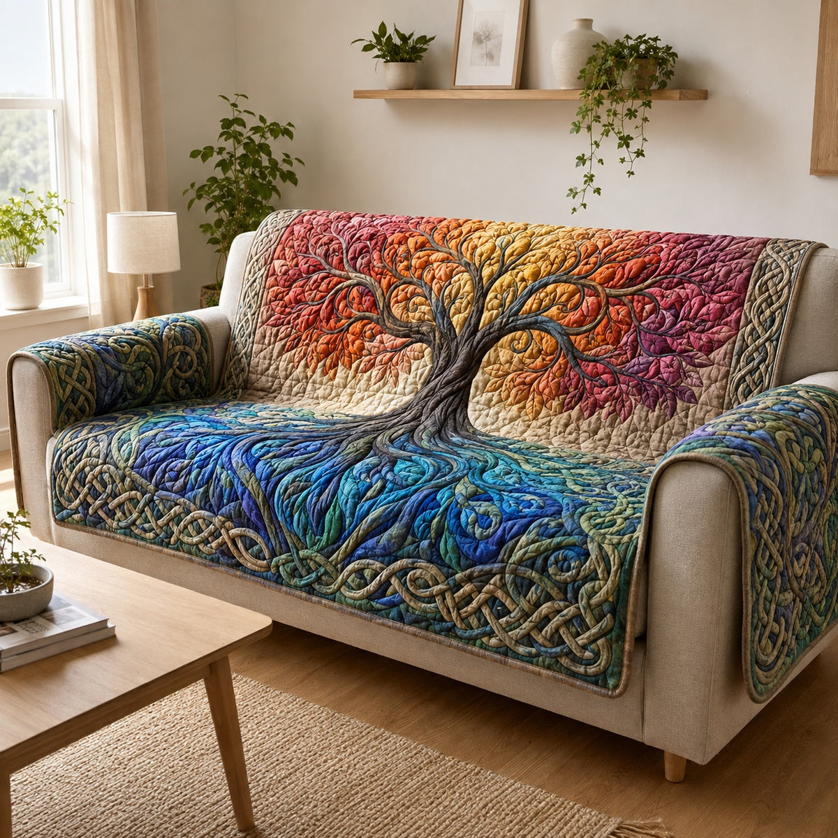 Prismatic Canopy Glow Quilted Sofa Cover NCU0VL3862