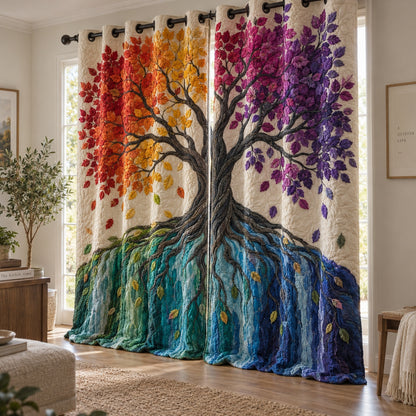 Prismatic Waterfall Woods Quilted Curtains NCU0VL3995