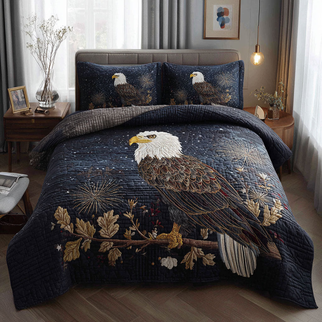 Proud Eagle 3-Piece Quilted Bedding Set NCU0PT7652