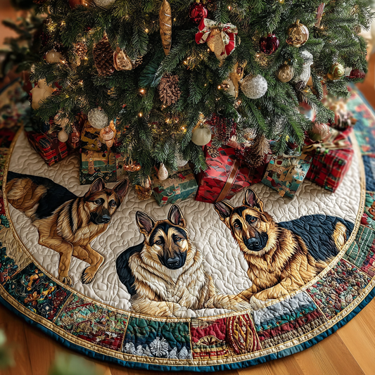 Proud German Shepherd Christmas Quilted Tree Skirt NCU0DK10760
