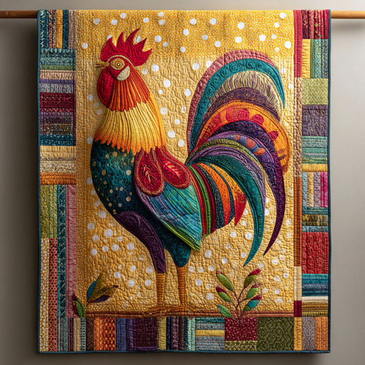 Proud Plumage Roosters Quilted Blanket NCU0TV092