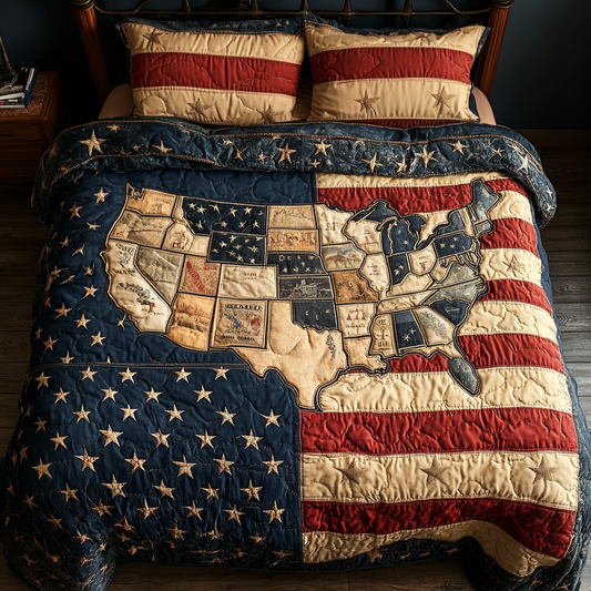 Proud States 3-Piece Quilted Bedding Set NCU0VH5961