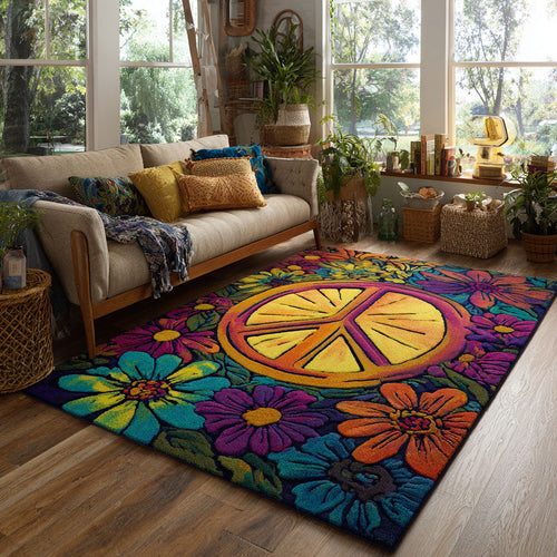 Psychedelic Bloom Area Rug NCU0TV510