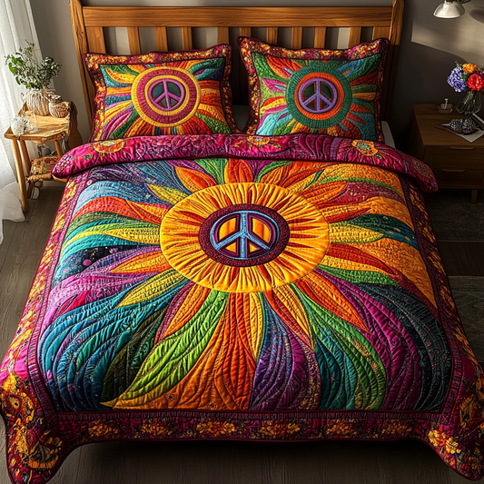 Psychedelic Journey 3-Piece Quilted Bedding Set NCU0VL1389