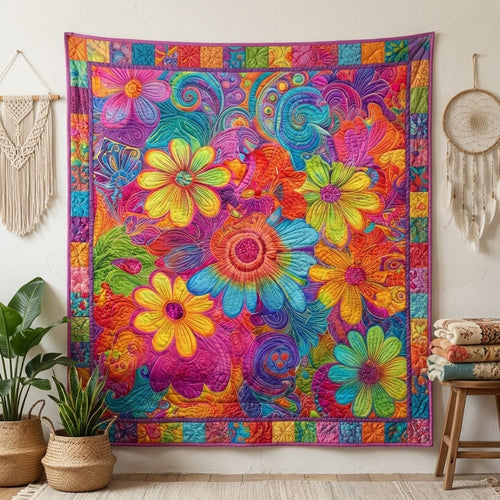 Psychedelic Petals Quilted Blanket NCU0VL3402