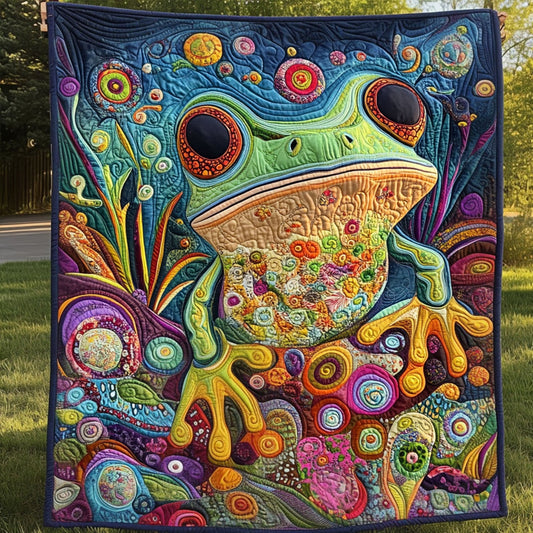 Psychedelic Pond Bliss Quilted Blanket NCU0PT4088