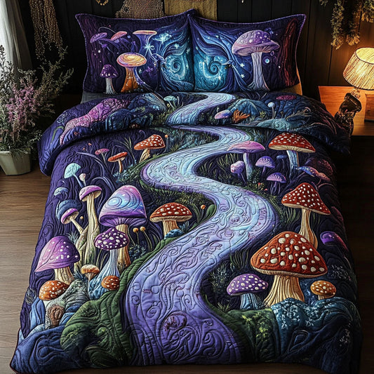Psychedelic Wonderland 3-Piece Quilted Bedding Set NCU0PT4072