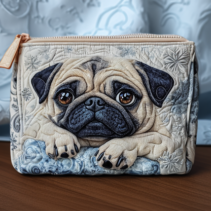 Pug Charm Quilted Zipper Pouch NCU0NT9825