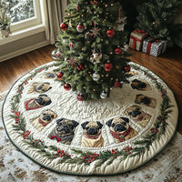 Pug Joy Quilted Christmas Tree Skirt NCU0DV8052