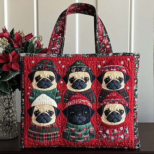 Pug Bliss Quilted Tote Bag NCU0NT9824