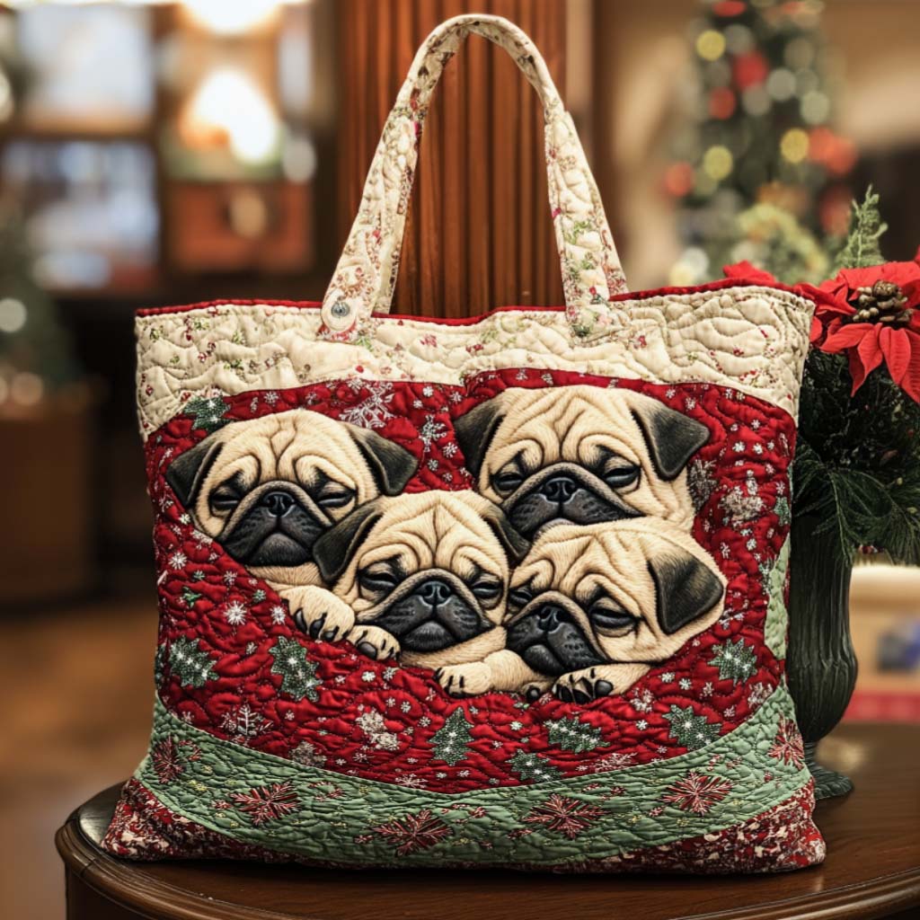 Pug Dream Quilted Tote Bag NCU0NT9827