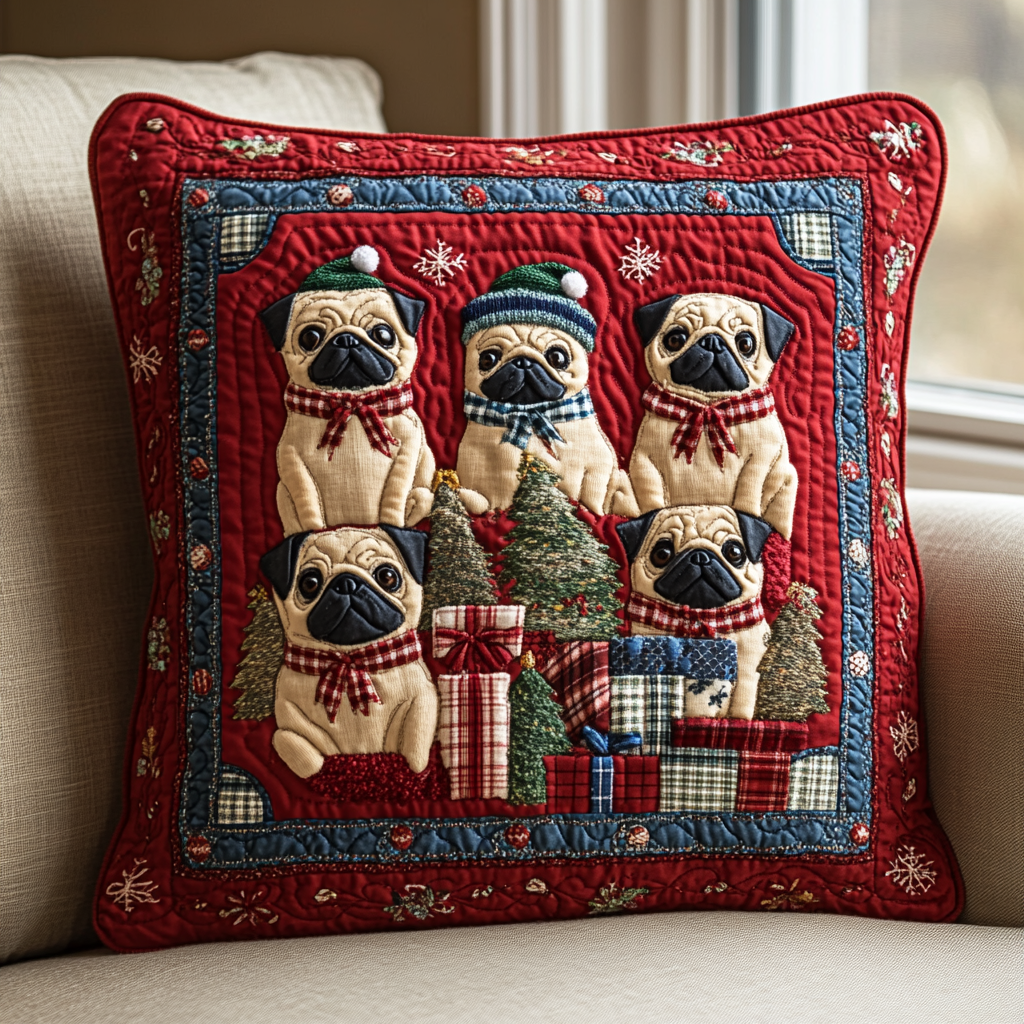 Autumn Vibe Pugs Quilted Blanket NCU0VL295