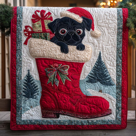 Pug In Boot Quilted Blanket NCU0XD455