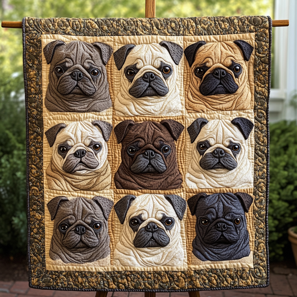 Pug Life Charm Quilted Blanket NCU0DK1388