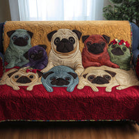 Pug Life Parade Quilted Sofa Cover NCU0PT9900