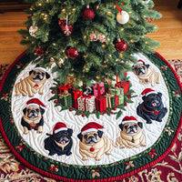 Pug Spirit Christmas Quilted Tree Skirt NCU0DK10609