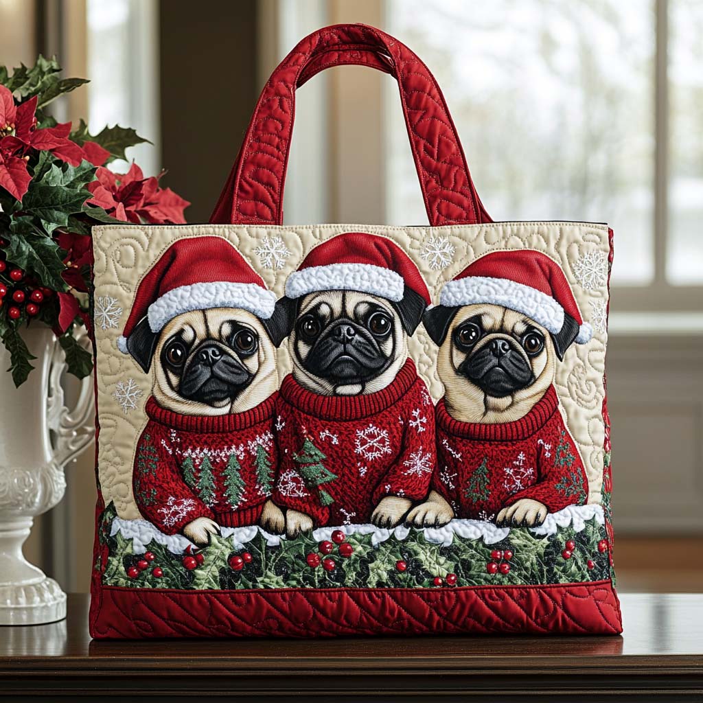 Pug Spirit Quilted Tote Bag NCU0NT9828