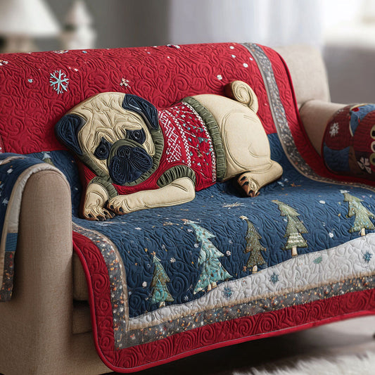Pug Wonderland Quilted Sofa Cover NCU0PT9815