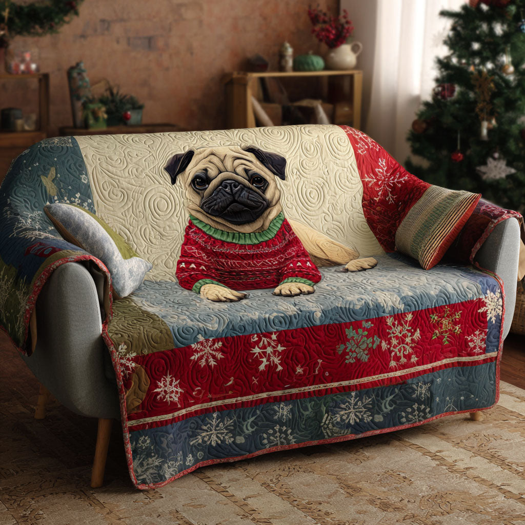 Pug Quilted Sofa Cover NCU0VT305