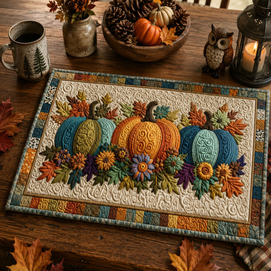 Pumpkin Glow Trail Quilted Place Mat NCU0PT8281